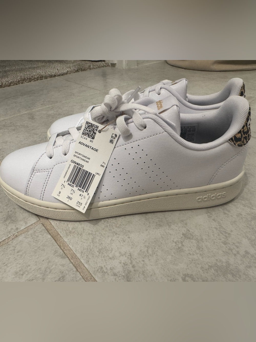 adidas leopard White Low-Top Casual Sneakers